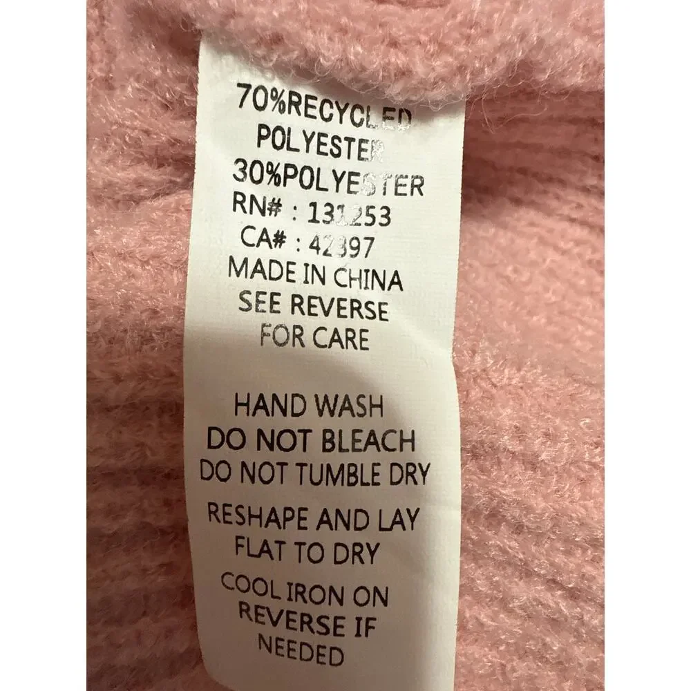 Pink Martini Women's Colorblock Ribbed Knit Button Down Cardigan Sweater Top XS